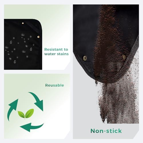 27"x27" Plant Transplanting Mat - Thickened Waterproof Potting Mat, Succulent Gardening Mat, Portable Repotting Mat for Mess Control, Indoor Outdoor Use (PVC-Black)