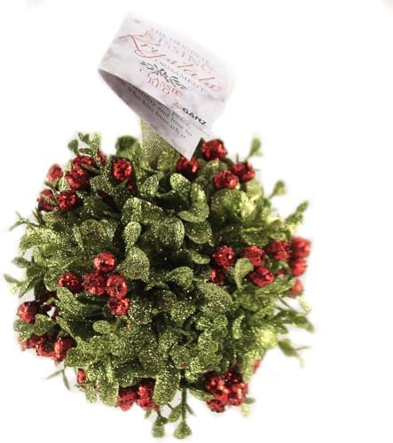 Ganz 5 Inch Mistletoe Kissing Ball Ornament,Red,5" Dia.