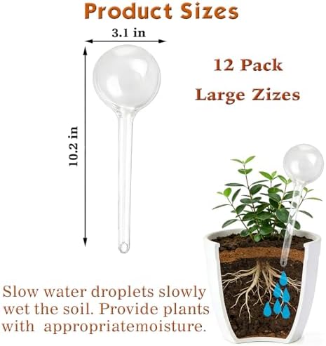 Self Watering Globes for Plants, 12cs Large Plant Automatic Watering Bulbs