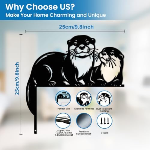 CUTHOLLOW Otter Door Topper Sign Wall Art Decor