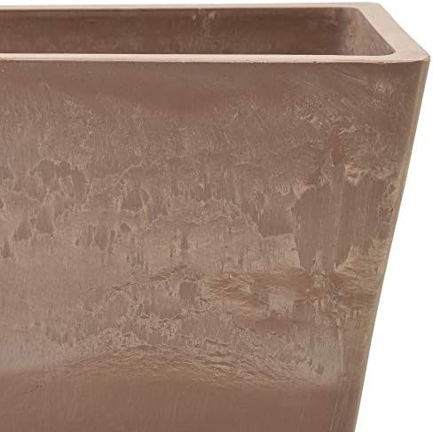 Arcadia Garden Products PSW Pot Collection [17.5 inch] Plastic/Stone/Wood Composite Window Box Rectangular Planter – No Drainage Hole (Drillable), Indoor/Outdoor Pot for Flowers and Vegetables, Taupe