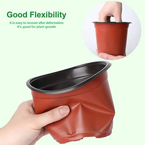 Augshy 110 Pcs 6 Inches Plastic Plants Nursery Pot, Seed Starting Pots