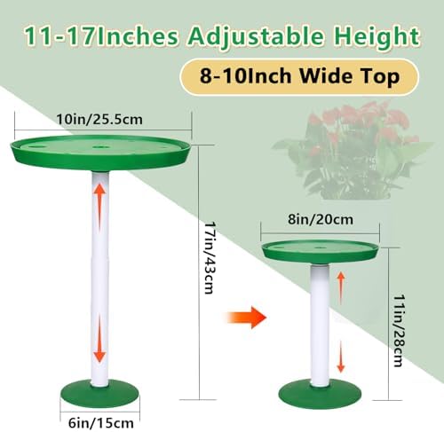 Adjustable Height Planter Inserts for Large Pots, Portable Planter Filler Plant with 11-17" Rise , 6" Base, 8" or 10" Top (Green, shorts)