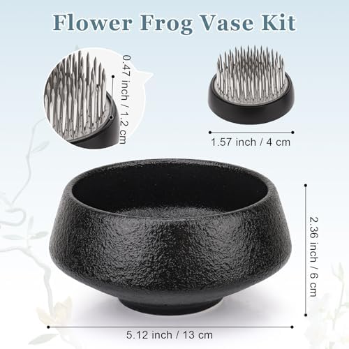 Japanese Flower Frog Vase Kit, Ikebana Flower Arrangement Bowl