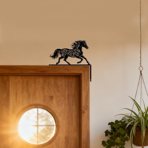 CUTHOLLOW Patterned Horse Door Topper Sign Wall Art Decor