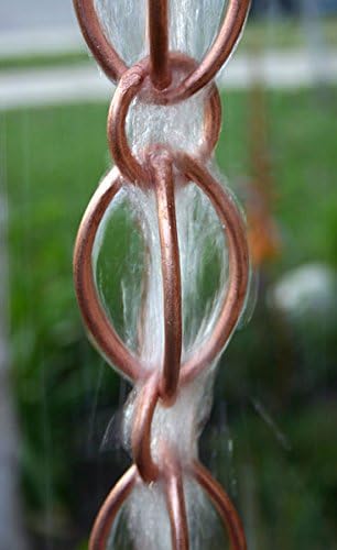 Oval Loop Copper Rain Chain and Installation Kit (10 Foot)