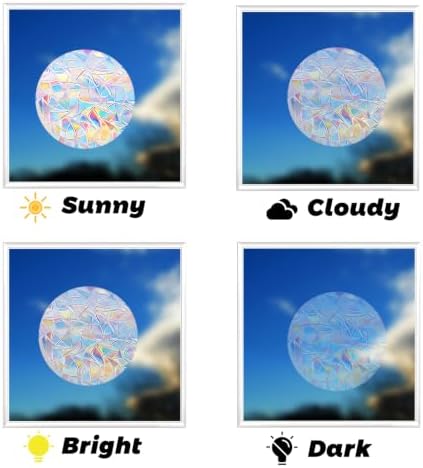 64 Pcs Window Decals to Prevent Bird Strikes - Anti-Collision Window Stickers for Birds, Rainbow Vinyl Suncatcher Stickers, Reusable Static Clings for Bird Window Deterrent, No Glue Needed