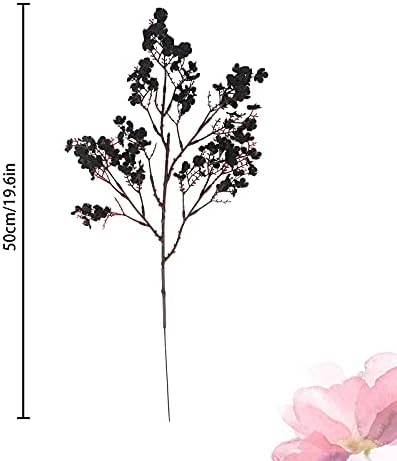 Uieke 30 Pcs Babys Breath Artificial Flowers Fake Silk Black Flowers Faux Gypsophila Bouquet Real Touch Floral for Home Wedding Halloween Party Centerpieces DIY Décor