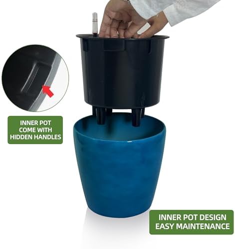 Dexceder 9x8 Self Watering Planter (Peacock Blue Gradient)