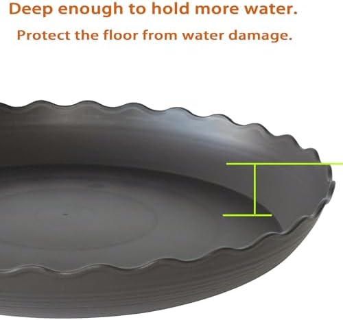 2 Pack of 10 inch Plant Saucer Plant Tray, Plastic Plant Saucer, Heavy Duty Plant Tray for Pots, Plant Saucers for Indoors Planter, Garden Water Plate Bowls for Gallon Grow Bags (Brown)