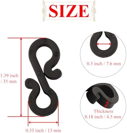 Holiday Light Clips Christmas gutter string light clips Hang Gutter Clip Hooks Hanger Hooks for hanging outdoor lights Plastic Black Weatherproof Flexible Easy to Install for Halloween Roof 100 Pieces