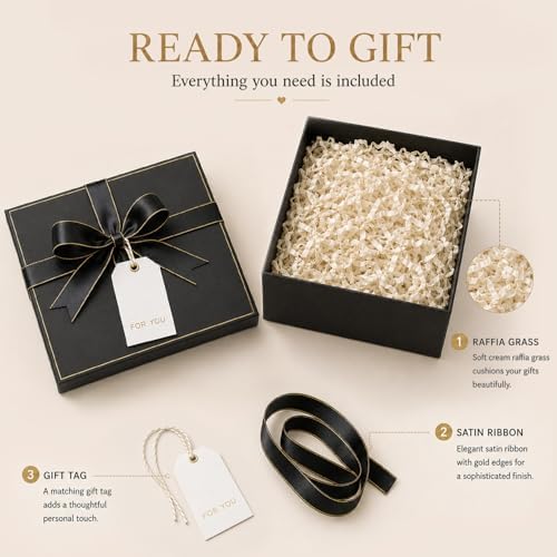 12x12x10in Empty Square Gift Box with Lid, Tall Matte Black Big Gift Box