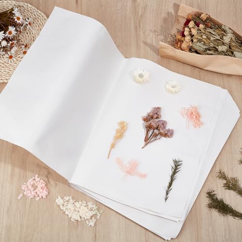 BENECREAT 100Pcs Flower Press Paper, Blotting Paper for Herbarium Craft, Large Blotter Paper for Herbarium and Flower Press, 16.5×23.6inch