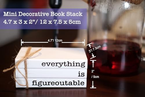 Farmhouse Motivational Wooden Office Desk Decor, Cute Decorative Books for Shelf Decoration, Inspirational Gifts for Women Men - Everything is Figureoutable Sign