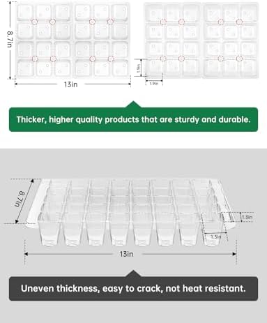 2 Packs Large Seed Starter Tray, Adjustable Brightness and Timer with 48 Full Spectrum LEDs, Seed Starter Kit with Drainage Holes, Tools and Labels for Indoor Plant Growing and Outdoor Gardening