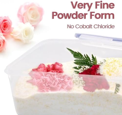 Wisesorb 4 Set of 5 LBS Silica Gel Flower Drying Kit, Silica Sand Reusable Flower Preservation Kit with Airtight Container, Gloves, Brush, Safety Goggles for DIY Wedding Bouquet Preservation