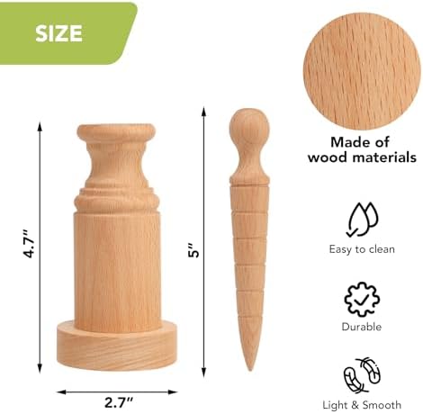 Newspaper Plant Pot Maker Wood Plant Seed Dibber Set Wooden DIY Newspaper Paper Pot Maker for Grow Your Own Seedlings Gardening Seedling Starter Pots Making Tool Paper Pot Press