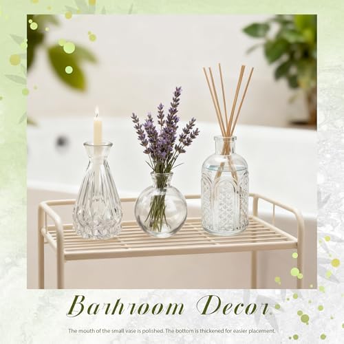 Der Rose 20pcs Glass Bud Vases, Clear Vases for Wedding Home Decorations