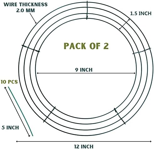 2-Pack 12 Inch Wire Wreath Frame, Round Metal Wreath Form