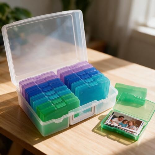 novelinks Photo Storage Box and 16 Inner 4" x 6" Photo Storage Containers
