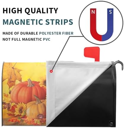 Kawani Fall Magnetic Overside Mailbox Covers 25 X 21 Inch Autumn Harvest Sunflower Mailbox Wraps Cover Farmhouse Seasonal Letterbox Covers Mailbox Decorations for Home Garden Yard Outdoor Outside