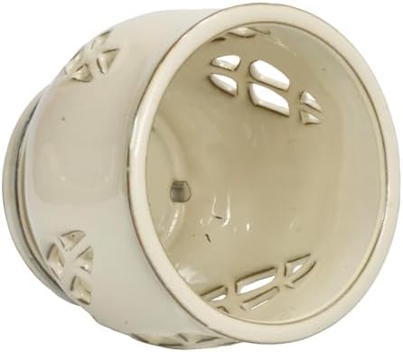 W&W Orchid Pot with Holes and Saucer for Repotting and Better Grow, Cream White, 6.5"