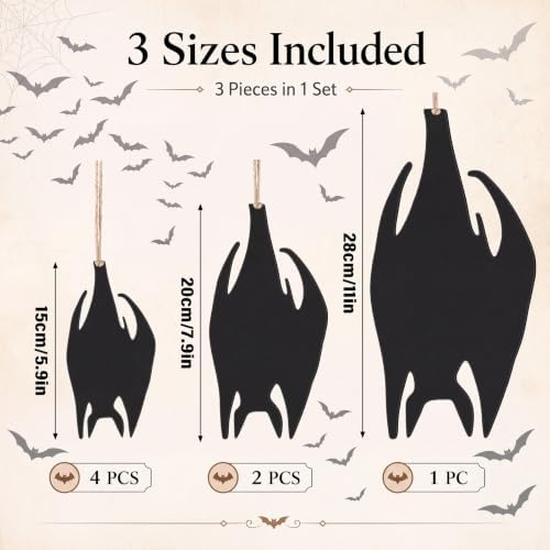 Shimeyao 7 Pcs Halloween Outdoor Decoration Hanging Metal Bats