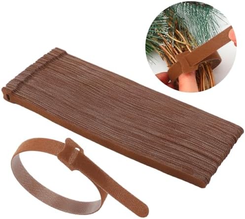 100 Pcs 100 Pcs Christmas Garland Ties for Wreath, Brown, 12 Inch