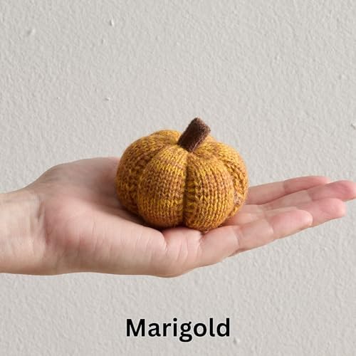 Set of 3 Cozy Mini Knit Pumpkins, Green Gold (Spiced Maple Multi-Size Set)