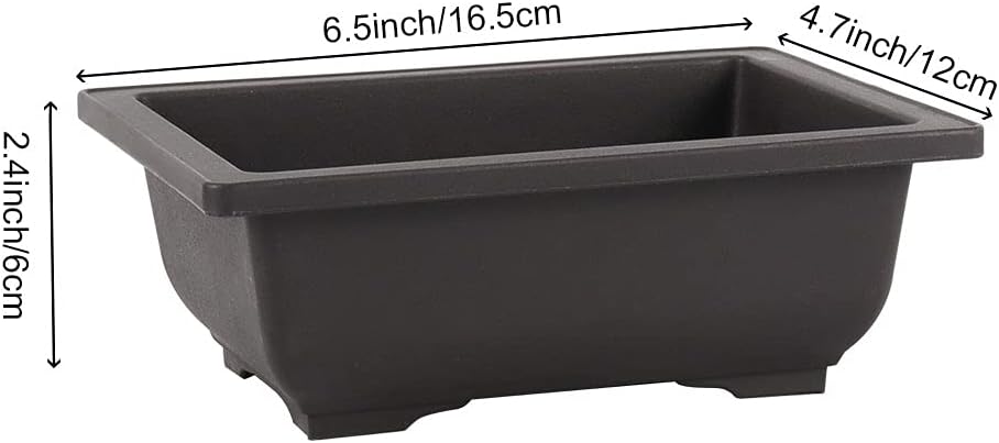 SEUNMUK 30 PCS 6.5 Inch Plastic Bonsai Training Pots, Thicken Rectangular Plastic Growing Pots, Flower Succulent Pots