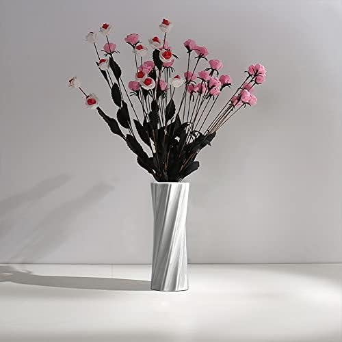 Ceramic Vase, 8" H, Artistic Flower Vase Classic Style for Fireplace Bedroom Kitchen Living Room Centerpieces Office Desk, Fit for Holding Dried Flowers, Artificial Flowers, Floral Arrangement