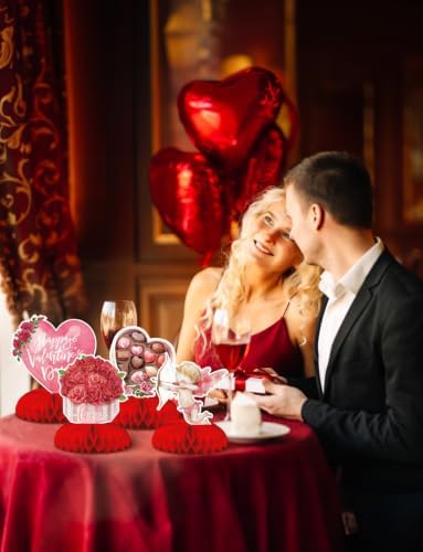 Valentine Honeycomb Centerpieces for Table, Valentine Table Decorations