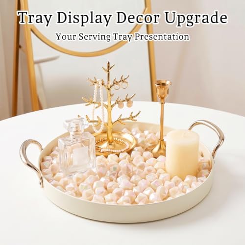 160-Piece Ivory White AB Acrylic Fake Ice Rocks, Vase Filler for Home Decor