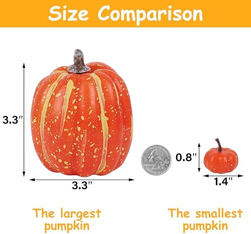 winemana 46 Pcs Artificial Pumpkins for Decorating Fall Decorations