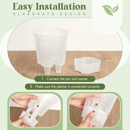 Wonderjune Self Watering Planter, 4.72'', Clear, 12 Pcs