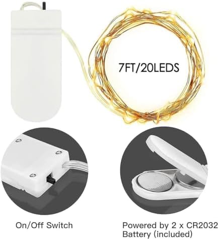 24 Pack Fairy Lights Battery Operated 7FT 20 LED String Lights Warm White