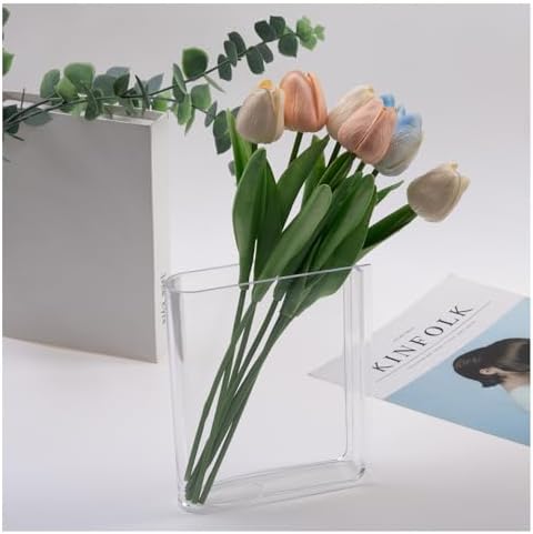 Wordless Clear Acrylic Book-Shaped Flower Vase Desk Bookshelf Decor