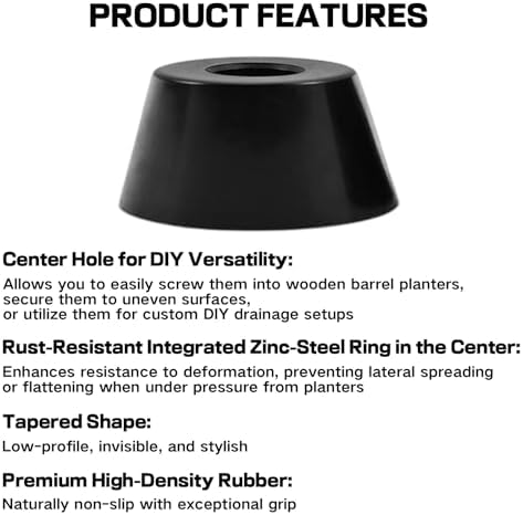 9 Pack Plant Pot Feet, Pot Risers for Outdoor Planters, Rubber Pot Lifters