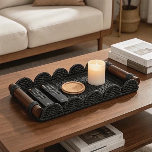 CubesLand Bathroom Toilet Paper Tray Organizer, Scalloped Decorative Tray