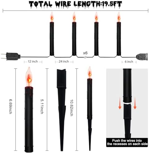 SUNSGNE 19.5FT Halloween Pathway Marker String Lights with 10 Count Lights