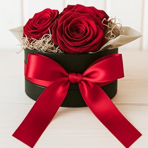 1 1/2 in 30 Yards Wine Red Ribbon for Gift Wrapping Christmas Decor Crafts