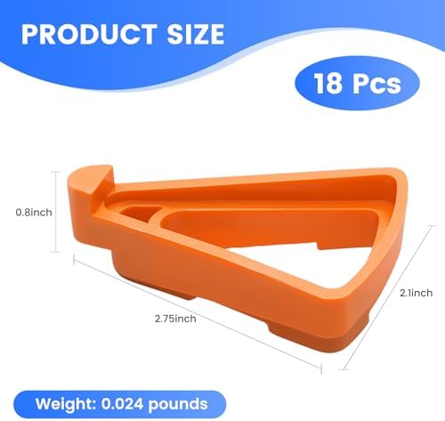 18 Pack Pot Feet for Outdoor Planters, 2.75x2.1x0.8 Inch Invisible Breathable Pot Stands Toes Lifters for Heavy Outdoor Plants, Airflow & Furniture Protection, Stackable Flower Feet Outside, Orange