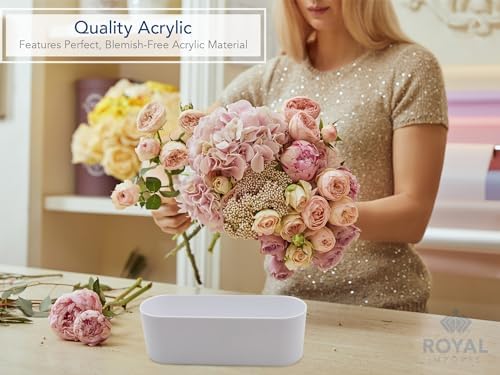 Royal Imports Oval Plastic Cylinder Flower Vase Non-Breakable Acrylic 4"