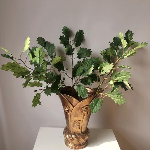 4Pcs Artificial Oak Tree Leaf Stems with Fruits Faux Oak Tree Branches Green Plant for Greenery Home Kitchen Table Centerpieces Festival Decor (Green)