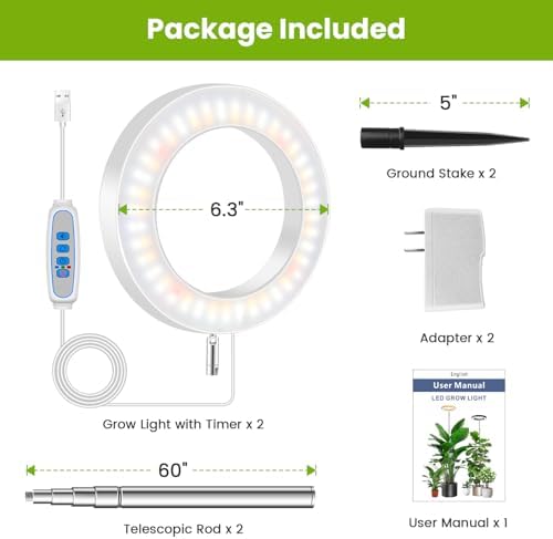 Kullsinss 6.3in Grow Light, Full Spectrum Plant Lights for Indoor Growing