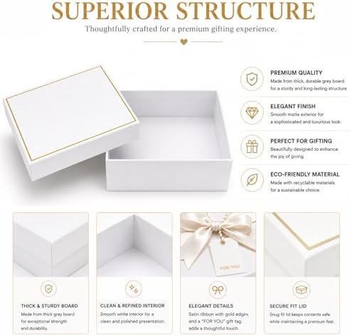 12x12x10 Inch Empty Gift Box with Lid, Large Wedding Gift Box for Presents