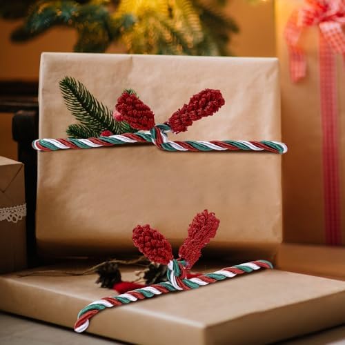Zhengmy 20 Pcs 25 Inch Extra Long Christmas Garland Ties Christmas Decorative Twist Ties for Banister Reusable Flexible Twist for Holiday Xmas Home Decorations Craft Wrapping (Red Green White)