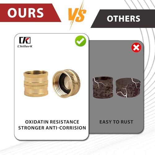 Brass Garden Hose End Plug Caps With Washers, 2 Pack 3/4” Female End Caps + 2 Pack 3/4 Female to Female With 2 Washers, Brass Spigot Cap.