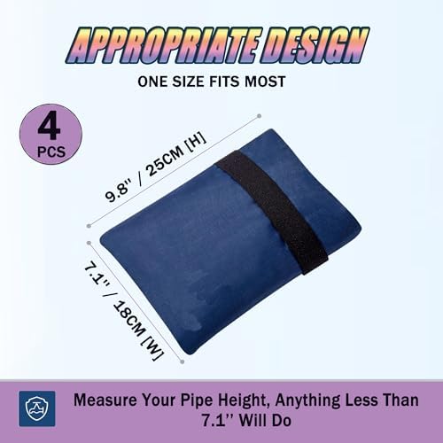 Outdoor Faucet Cover for Winter - Pro 7.1" W x 9.8" H - 4 Pack Outdoor Water Faucet Cover Socks for Winter Freeze Protection Pipe Insulation Reusable Waterproof Insulated Spigot backflow Cover - Blue