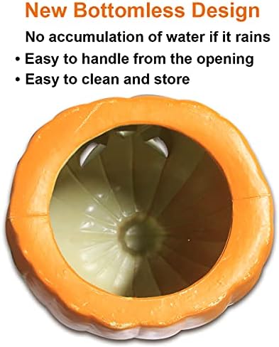 21" Jack O Lantern Halloween Pumpkin Lantern Large Light Up Pumpkin Decorations Lighted Pumpkin with LED Bulb Indoor/Outdoor Pumpkin Decoration
